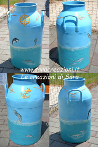 bidone tema mare e delfini 